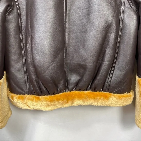 New Walter baker Eduardo faux fur trim leather jacket - Picture 14 of 16